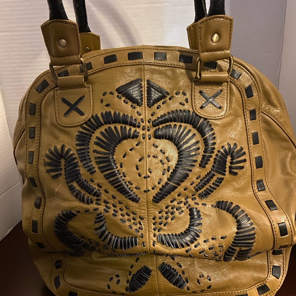 Leather stitched large Clever Carriage bag